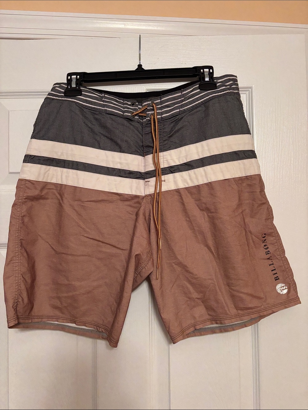 Billabong Men's Gray, White and Brown Colorblock Board Shorts